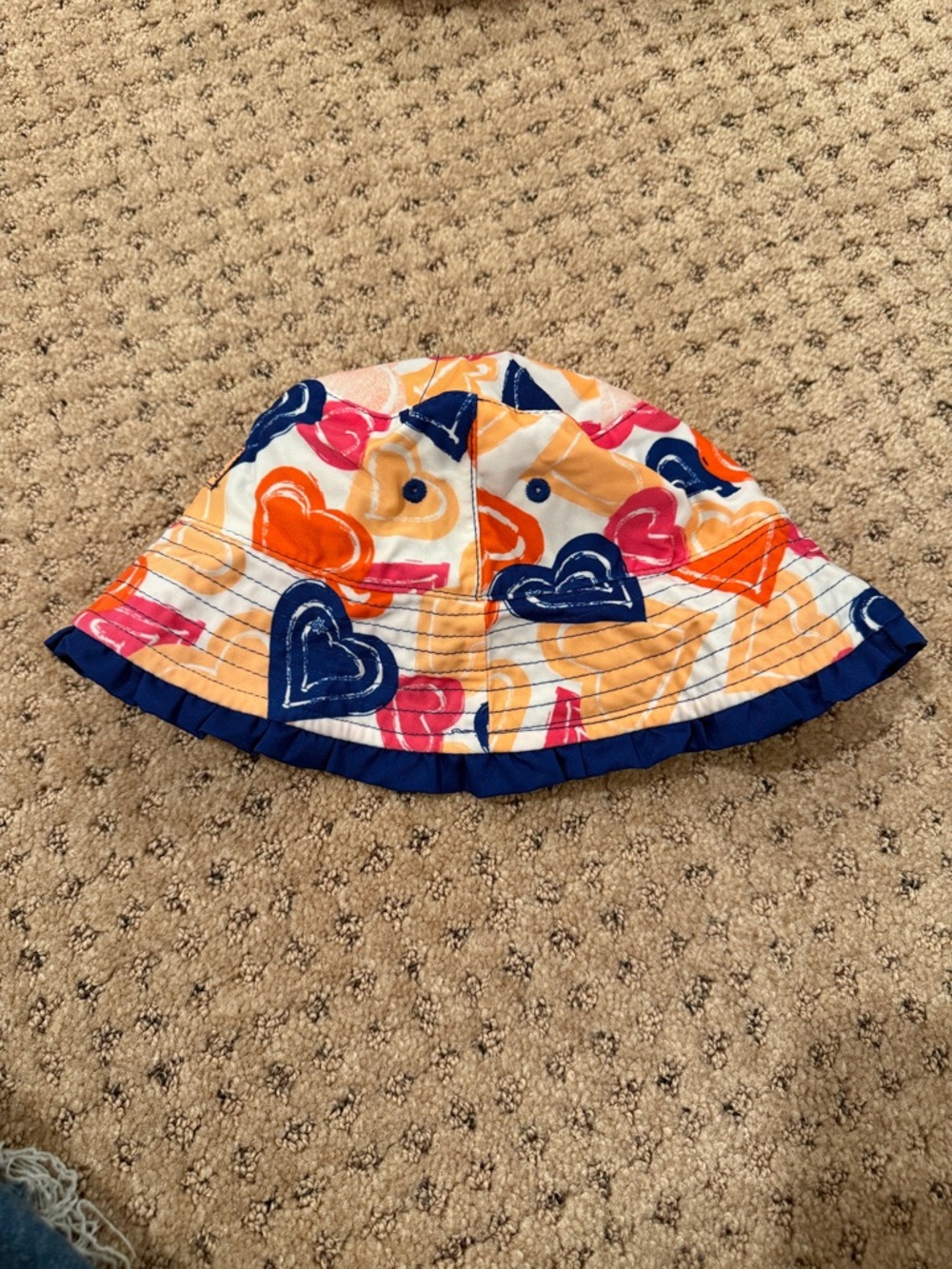 Kids Heart Print Bucket Hat - Multicolor